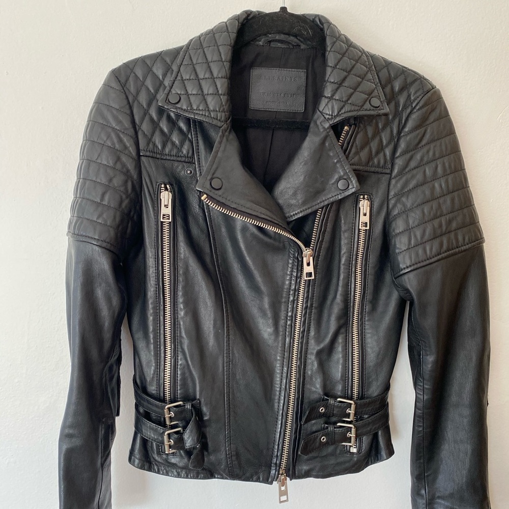 All Saints leather biker jacket